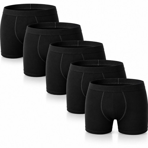 Pack black mens boxer - of, 5